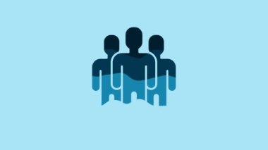 Blue Users group icon isolated on blue background. Group of people icon. Business avatar symbol users profile icon. 4K Video motion graphic animation.