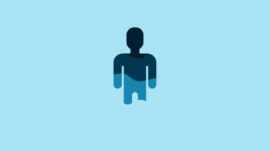 Blue User of man in business suit icon isolated on blue background. Business avatar symbol user profile icon. Male user sign. 4K Video motion graphic animation.