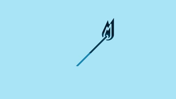 Blue Flame Arrow Icon Isolated Blue Background Hipster Arrow Icon — Stok video