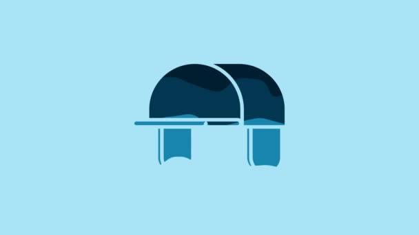Blue Hunter Hat Icon Isolated Blue Background Plaid Winter Hat — Stock videók