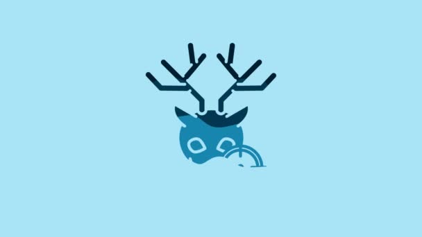 Blue Hunt Deer Crosshairs Icon Isolated Blue Background Hunting Club — Vídeos de Stock
