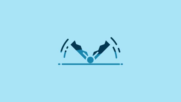 Blue Trap Hunting Icon Isolated Blue Background Video Motion Graphic — Stock video