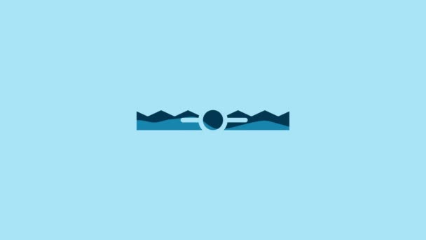 Blue Trap Hunting Icon Isolated Blue Background Video Motion Graphic — Stock videók