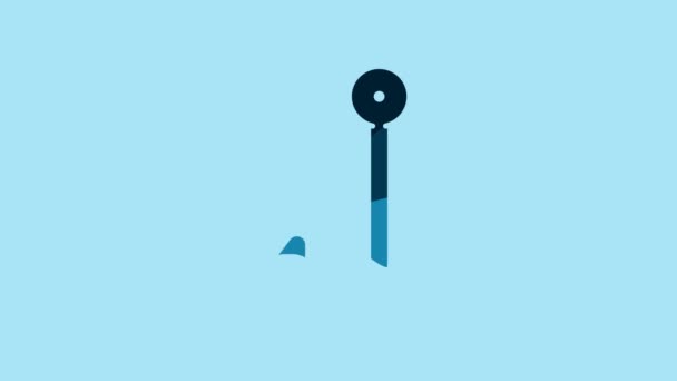 Ікона Blue Fishing Hook Ізольована Синьому Тлі Рибна Ловля Відеографічна — стокове відео