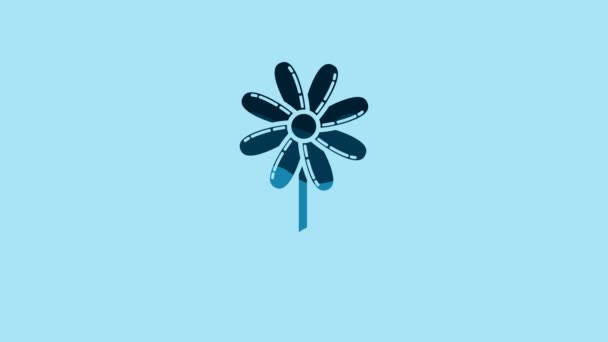 Blue Flower Icon Isolated Blue Background Sweet Natural Food Video — Vídeo de Stock