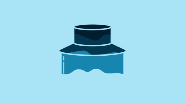 Blue Beekeeper Protect Hat Icon Isolated Blue Background Special Protective — Wideo stockowe