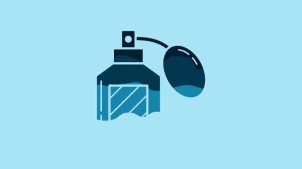 Blue Aftershave Icon Isolated Blue Background Cologne Spray Icon Male — Video Stock