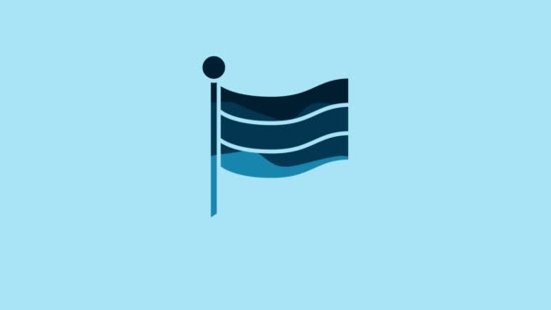 Blue National Germany Flag Icon Isolated Blue Background Video Motion — Stockvideo