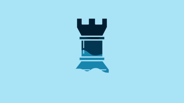 Blue Business Strategy Icon Isolated Blue Background Chess Symbol Game — 图库视频影像