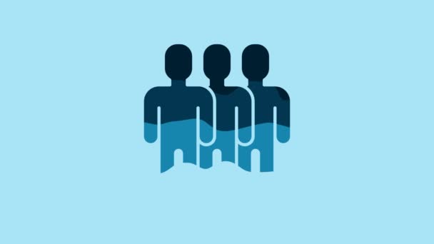Blue Users Group Icon Isolated Blue Background Group People Icon — Wideo stockowe