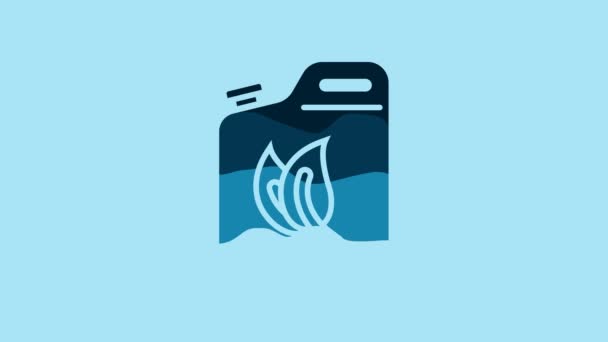 Blue Bio Fuel Canister Icon Isolated Blue Background Eco Bio — Video