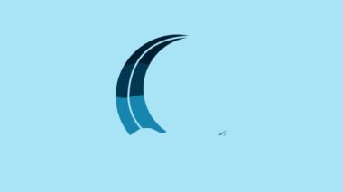 Blue Moon and stars icon isolated on blue background. 4K Video motion graphic animation.