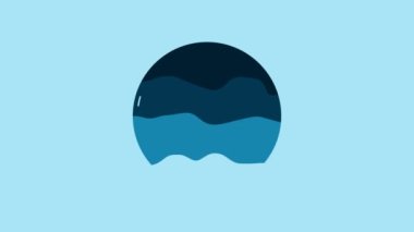 Blue Casino roulette wheel icon isolated on blue background. 4K Video motion graphic animation.