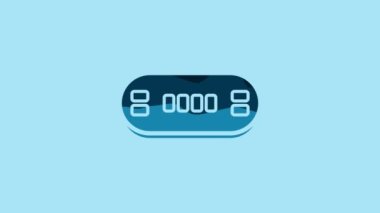 Blue Poker table icon isolated on blue background. 4K Video motion graphic animation.