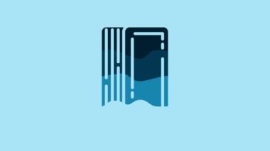 Blue Deck of playing cards icon isolated on blue background. Casino gambling. 4K Video motion graphic animation.