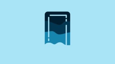 Blue Playing card back icon isolated on blue background. Casino gambling. 4K Video motion graphic animation.
