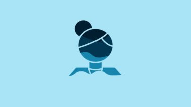 Blue Teacher icon isolated on blue background. 4K Video motion graphic animation.