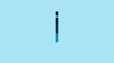 Blue Pencil with eraser and line icon isolated on blue background. Drawing and educational tools. School office symbol. 4K Video motion graphic animation.