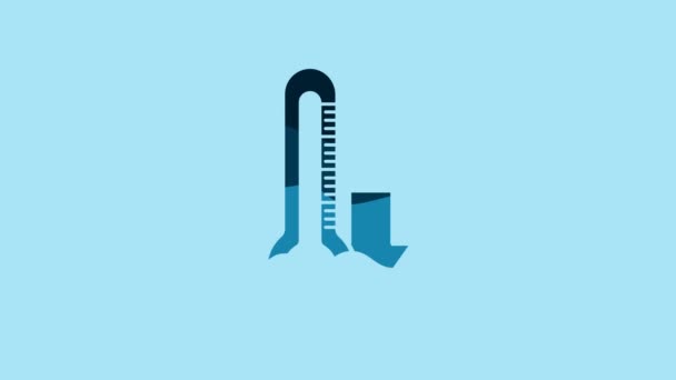 Blue Thermometer Icon Isolated Blue Background Video Motion Graphic Animation — Αρχείο Βίντεο