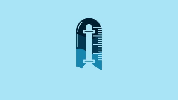 Blue Thermometer Icon Isolated Blue Background Video Motion Graphic Animation — Wideo stockowe