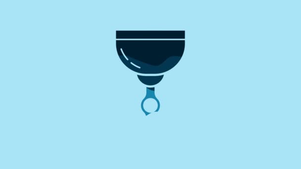 Blue Jewish Goblet Icon Isolated Blue Background Jewish Wine Cup — Video Stock