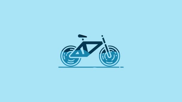 Blue Bicycle Icon Isolated Blue Background Bike Race Extreme Sport — Stockvideo