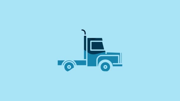 Blue Delivery Cargo Truck Vehicle Icon Isolated Blue Background Video — Video Stock