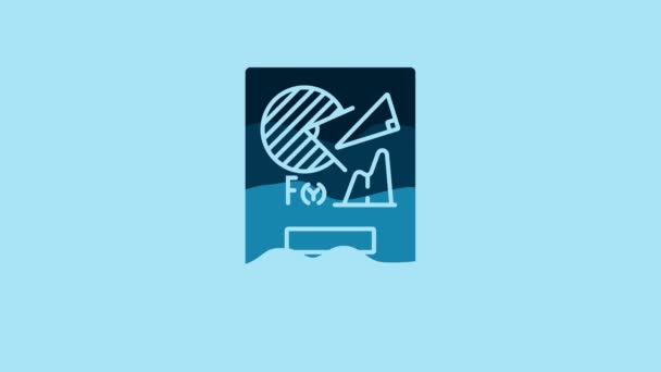 Голубая Доска Графическим Значком Синем Фоне Сообщить Значок Текстового Файла — стоковое видео