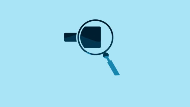 Blue Magnifying Glass Icon Isolated Blue Background Search Focus Zoom — Wideo stockowe