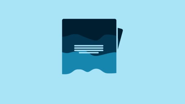 Blue Notebook Icon Isolated Blue Background Spiral Notepad Icon School — Αρχείο Βίντεο