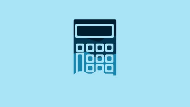 Blue Calculator Icon Isolated Blue Background Accounting Symbol Business Calculations — Stok video