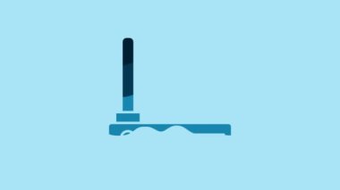 Blue Router and wi-fi signal symbol icon isolated on blue background. Wireless ethernet modem router. Computer technology internet. 4K Video motion graphic animation.