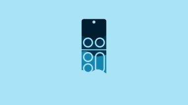 Blue Remote control icon isolated on blue background. 4K Video motion graphic animation.