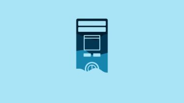 Blue Smart home icon isolated on blue background. Remote control. 4K Video motion graphic animation.