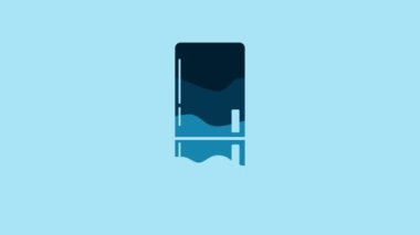 Blue Refrigerator icon isolated on blue background. Fridge freezer refrigerator. Household tech and appliances. 4K Video motion graphic animation.