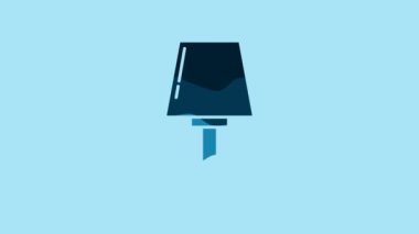 Blue Table lamp icon isolated on blue background. 4K Video motion graphic animation.