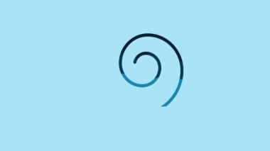 Blue Birthday party horn icon isolated on blue background. 4K Video motion graphic animation.