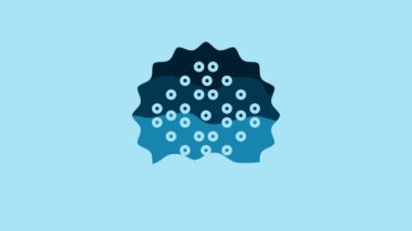 Blue Cracker biscuit icon isolated on blue background. Sweet cookie. 4K Video motion graphic animation.
