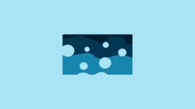Blue Cheese icon isolated on blue background. 4K Video motion graphic animation.
