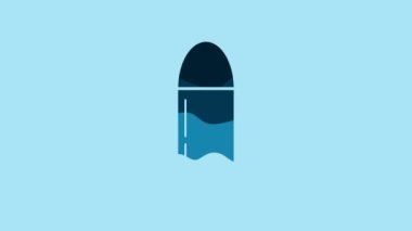 Blue Bullet icon isolated on blue background. 4K Video motion graphic animation.