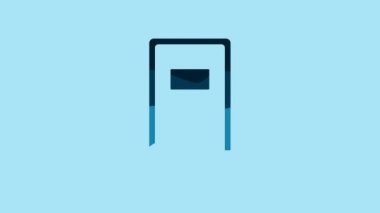 Blue Police assault shield icon isolated on blue background. 4K Video motion graphic animation.