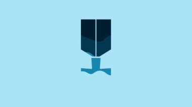 Blue Military reward medal icon isolated on blue background. Army sign. 4K Video motion graphic animation.
