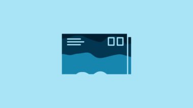 Blue Envelope icon isolated on blue background. Email message letter symbol. 4K Video motion graphic animation.
