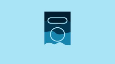 Blue Book icon isolated on blue background. 4K Video motion graphic animation.