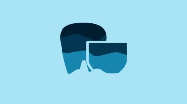 Blue Tooth with shield icon isolated on blue background. Dental insurance. Security, safety, protection, protect concept. 4K Video motion graphic animation.