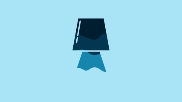 Blue Table Lamp Icon Isolated Blue Background Video Motion Graphic — 비디오