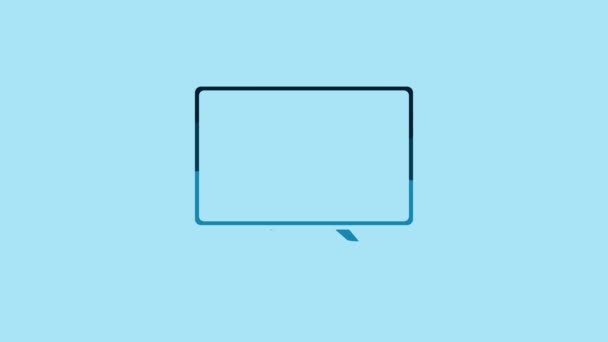 Blue Smart Icon Isolated Blue Background Television Sign Video Motion — Video Stock