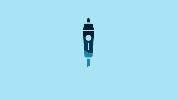 Blue Blender Icon Isolated Blue Background Kitchen Electric Stationary Blender — 图库视频影像