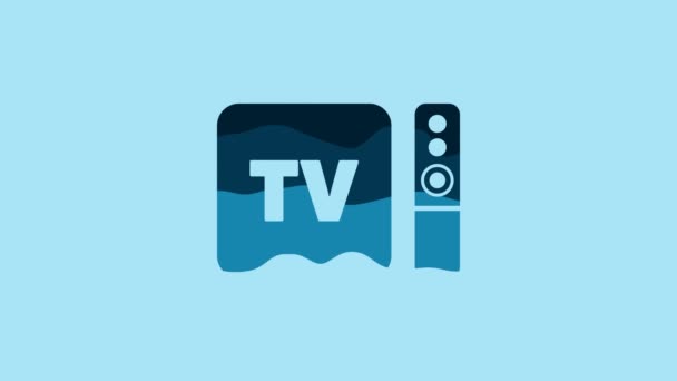 Blue Multimedia Box Receiver Player Remote Controller Icon Isolated Blue — Vídeos de Stock