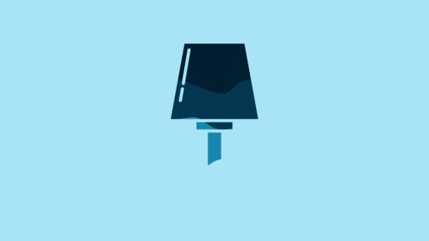 Blue Table Lamp Icon Isolated Blue Background Video Motion Graphic — Stok video